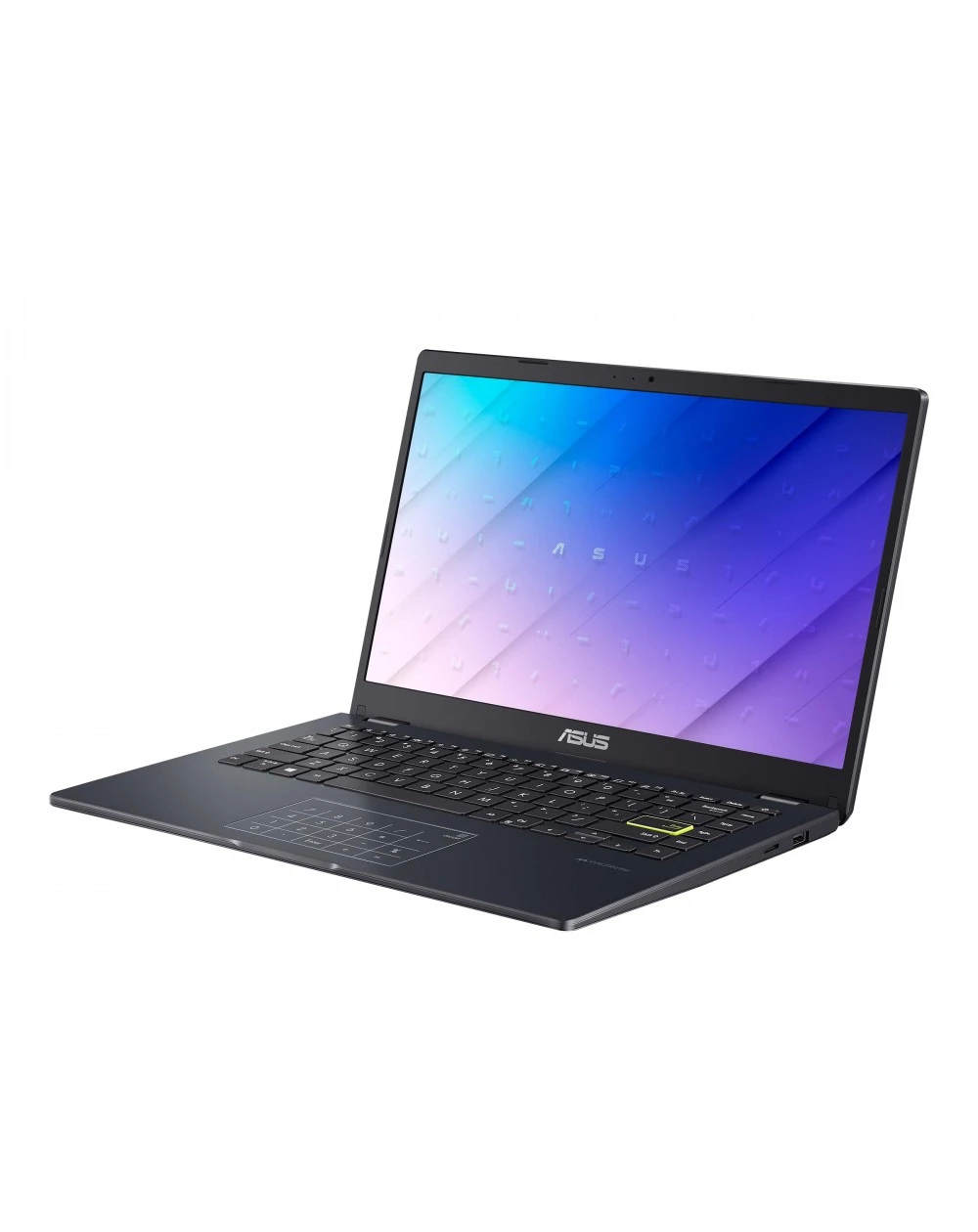 ASUS E410M : portable compact avec processeur Intel Celeron N4020, 4 Go RAM, 128 Go SSD, écran 14" HD. Parfait pour les étudiants et un usage quotidien.